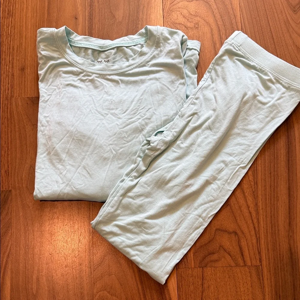 Little Sleepies Aquamarine Light Blue Two-Piece Pajama Set size 9/10